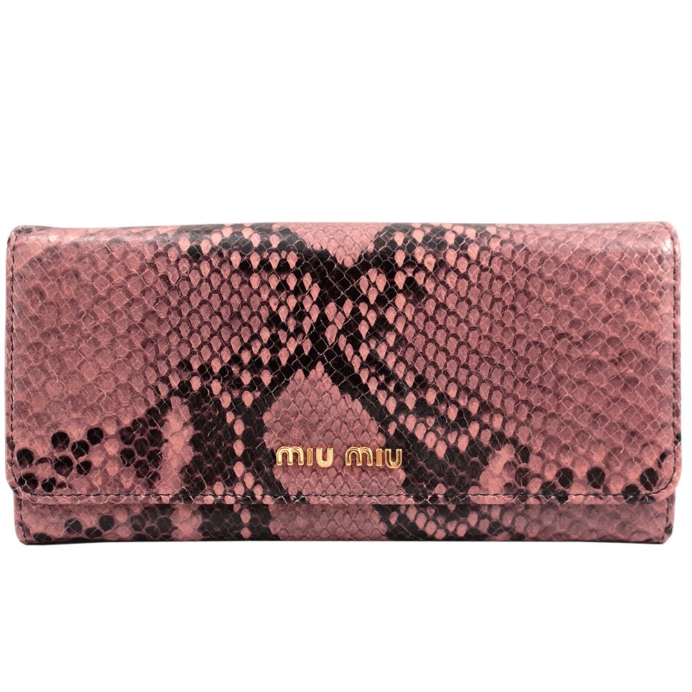 Miu miu snake skin embossed leather wallet